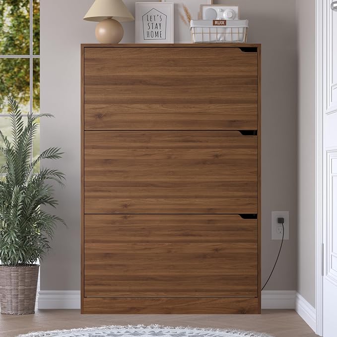 BORNOON Shoe Cabinet with Odor Control and Back Panels, Deodorizing Slim 3-Flip - Image 7