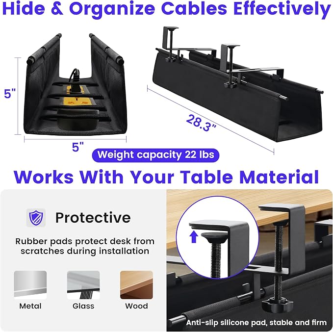 Under Desk Cable Management Tray Storage - Image 4