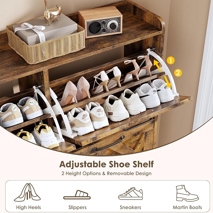 Nicetree Shoe Cabinet Storage for Entryway, Freestanding Shoe Storage Cabinet - Image 8