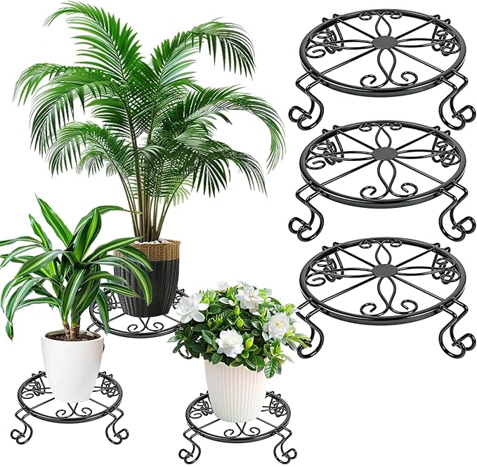 Kylinbigda Metal Plant Stand Indoor/Outdoor, Low Corner Plant Stand, Decoration by Kylinbigda