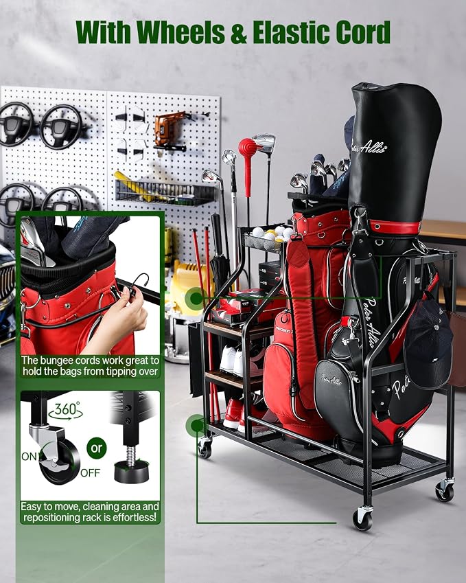 Golf Bags Storage Garage Organizer- Golf Bag Stand - Image 4