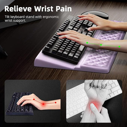 Ospelelf Keyboard Wrist Rest Pad, Comfy Ergonomic Keyboard Stand Riser Holder - Image 2