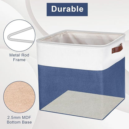 13x13 Cube Storage Bins, Collapsible Fabric Storage Box, 4 Pack Closet Baskets - Image 4