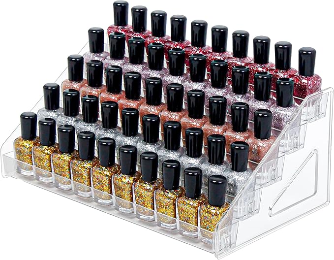 5-Tier Clear Acrylic Nail Polish Storage, Holds 40-80 Bottles, Sunglasses by DTXIAQIAO