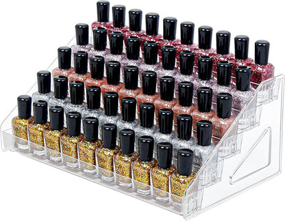 5-Tier Clear Acrylic Nail Polish Storage, Holds 40-80 Bottles, Sunglasses by DTXIAQIAO