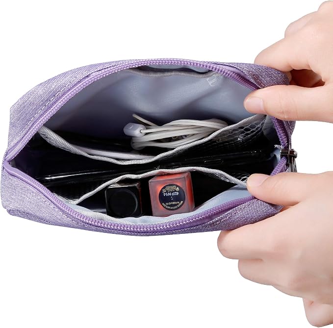 E-Tree Small Makeup Bag, Cosmetic Toiletry Skin Care Make up Little Items Pouch - Image 3