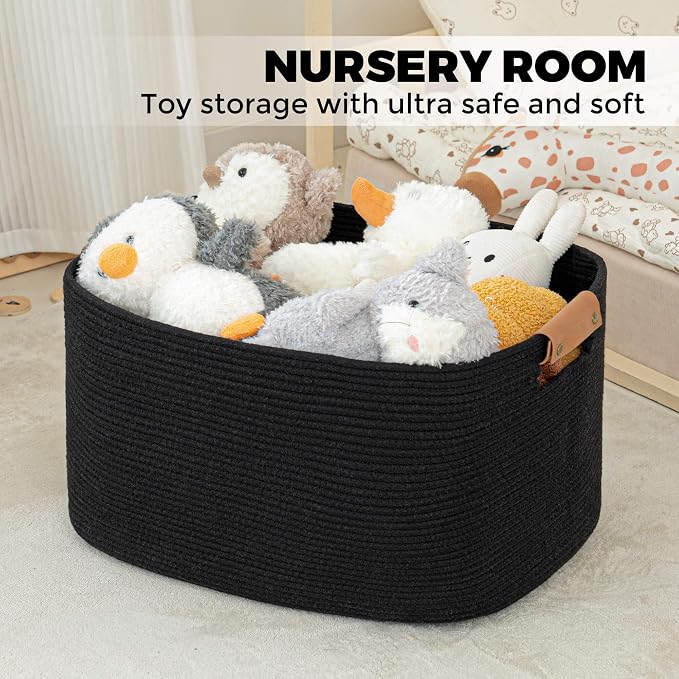 danpinera Large Woven Basket, 108 L Blanket Basket - Image 3