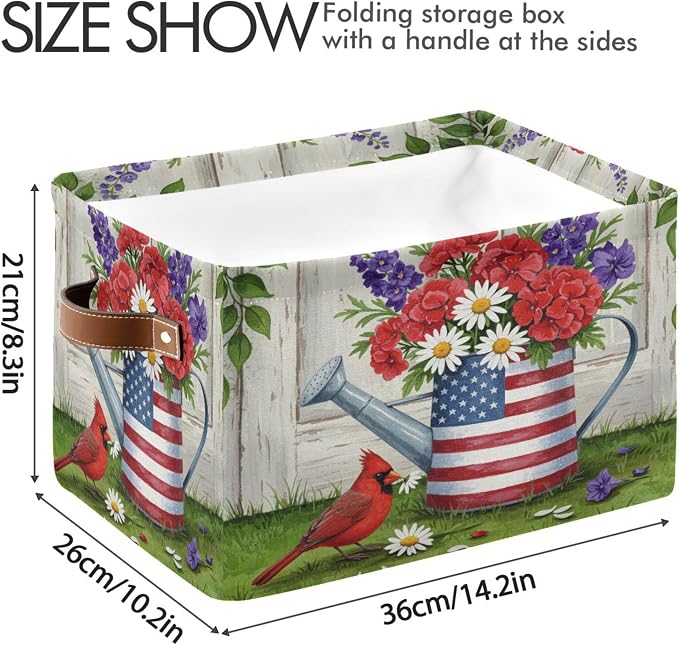 Watering Can with Us Flag Storage Bin - Image 3