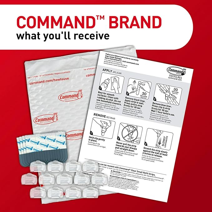 Command Round Cord Clips, Damage-Free Hanging Cable Clips, No Tools Wall Clips - Image 3