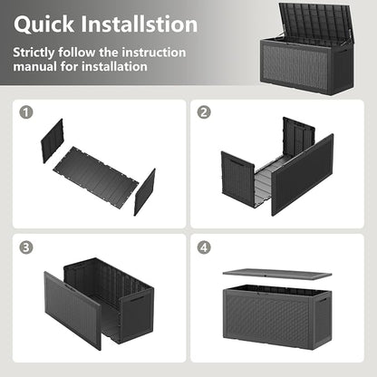 Outdoor Storage Box, Resin Deck Boxes Indoor and outdoor, Waterproof Storage - Image 8