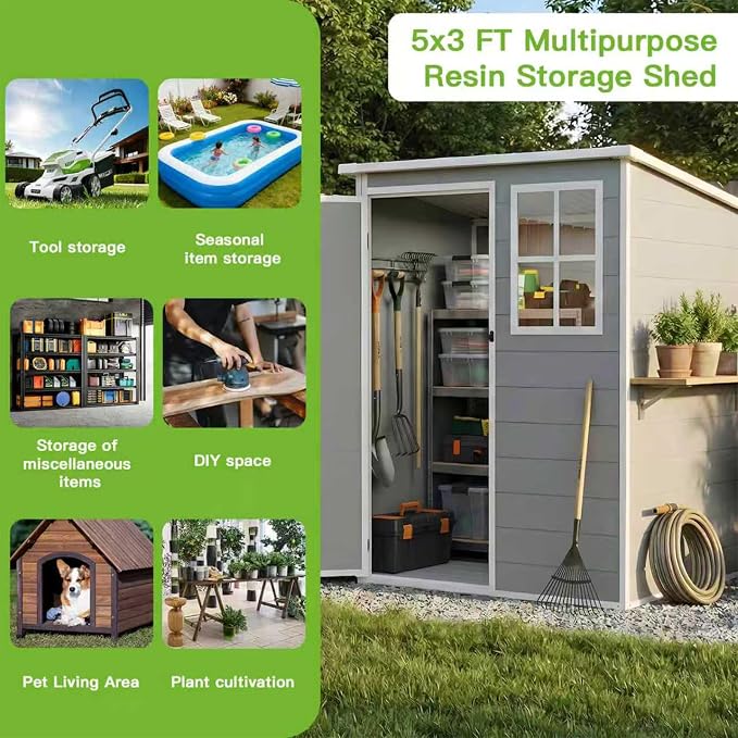 5x3 FT Outdoor Storage Shed - Image 7