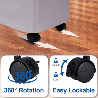 Slim Laundry Hamper with Wheels, 20 Gal Rolling Laundry Basket with lid and - Image 6