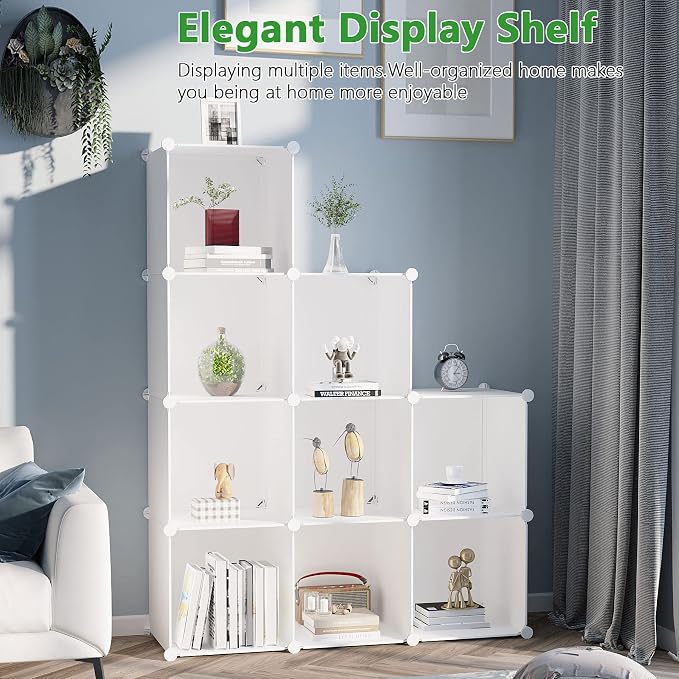 C&AHOME Cube Storage, 9-Cube Bookshelf, Plastic Closet Cabinet Organizer - Image 3