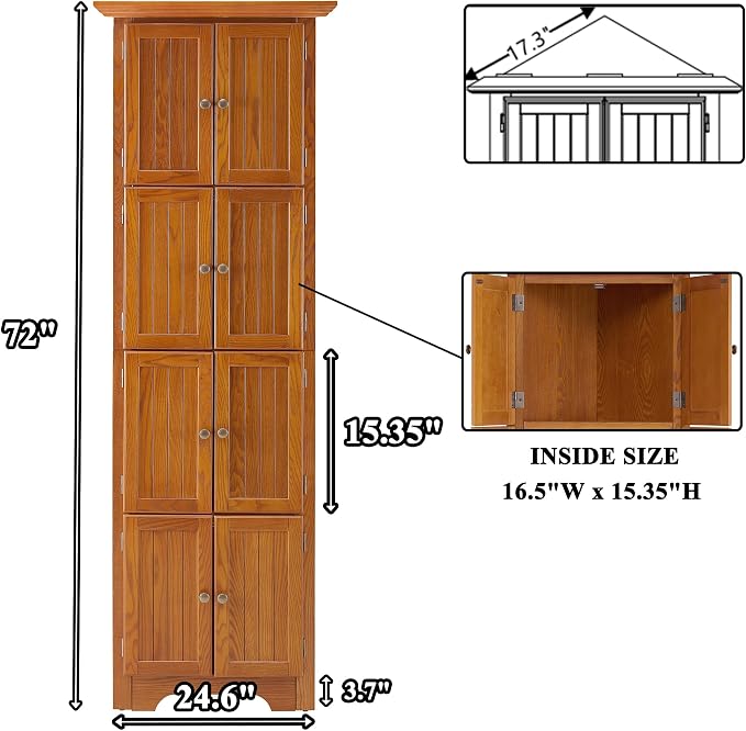 72" H Farmhouse Corner Storage Cabinet - Image 2