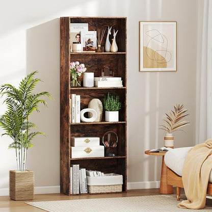 Giantex 5-Tier Bookshelf Set of 2, Freestanding Bookcase - Image 7