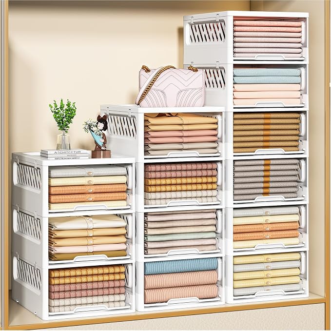 3 Pack Stackable Closet Storage Basket - Image 2