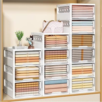 3 Pack Stackable Closet Storage Basket - Image 2