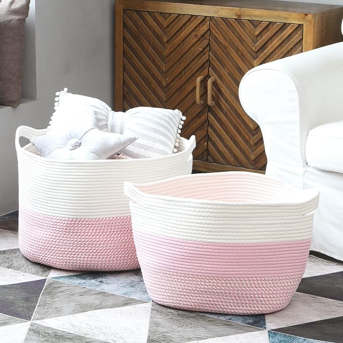 Sea Team Oval Large Cotton Rope Woven Storage Basket - Image 4