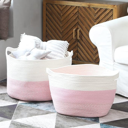 Sea Team Oval Large Cotton Rope Woven Storage Basket - Image 4