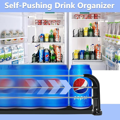 Drink Organizer for Fridge, Soda Can Organizer for Fridge, Self-Pushing Glide - Image 2