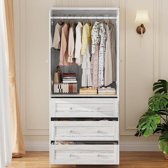 VOWNER 71" Tall Armoire Wardrobe Closet - Image 6