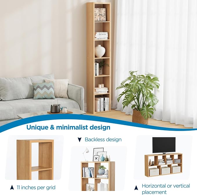 6 Cube Storage Organizer Single Row, Cube Shelf - Image 6