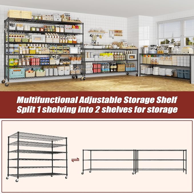 PrimeZone 6 Tier 80.7" H x 55.5" W x 24" D Wire Shelving - Image 4