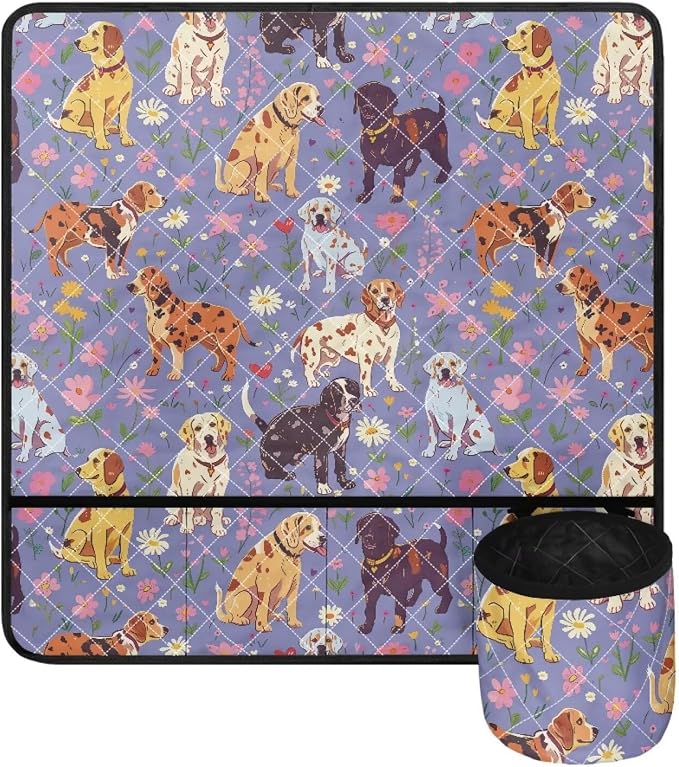 Purple Dog Floral Sewing Machine Mat - Image 2