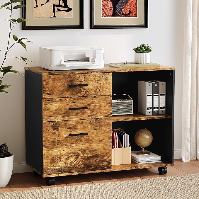 VINGLI 3 Drawer Wood Lateral File Cabinet - Image 2