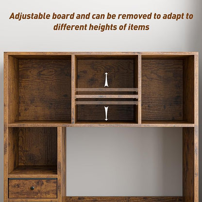 REIBII Desktop Bookshelf, High-Capacity Desk Hutch Organizer - Image 6