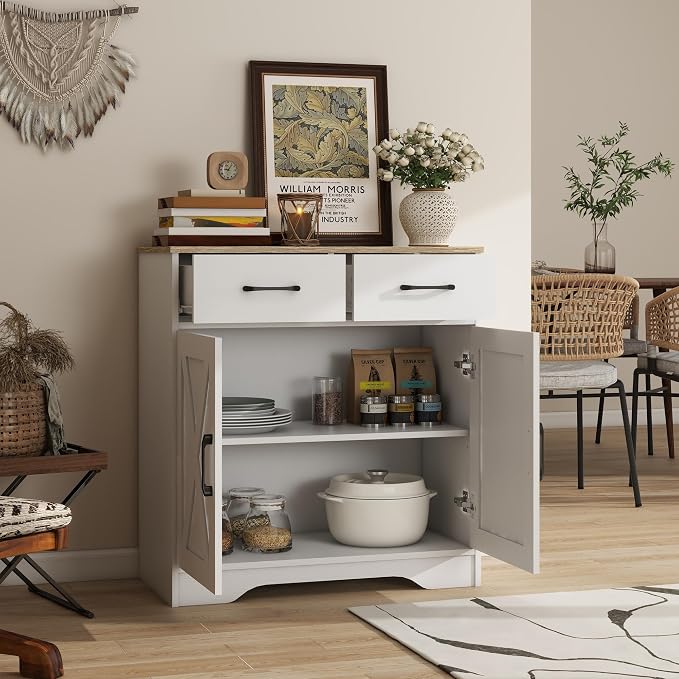 Panana Sideboard 2 Drawers 2 Doors Entryway Storage Cabinet Living Room - Image 9