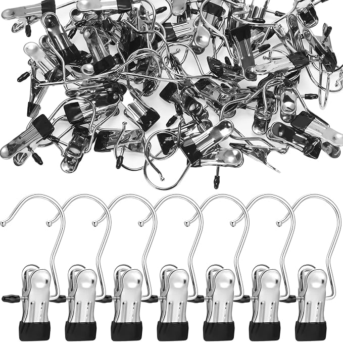 150 Pcs Boot Hangers Clips Laundry Hooks Hanging Stainless Steel Clothes Pins - Image 9