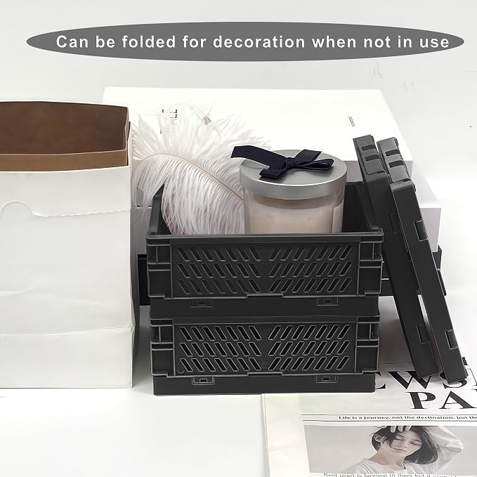 6 Pack Mini Foldable Small Plastic Baskets - Image 7