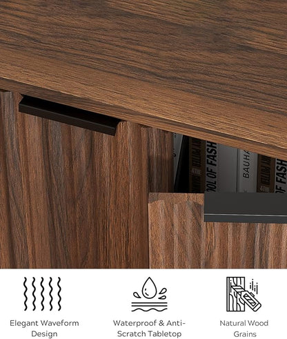 Fluted Corner Cabinet, Modern Small Corner Floor Cabinet - Image 5
