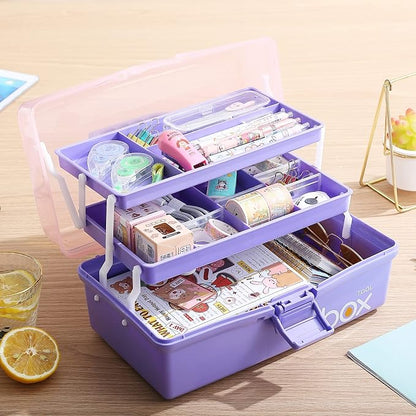 2PCS 12'' Three-Layer Clear Plastic Storage Box/Tool Box - Image 4
