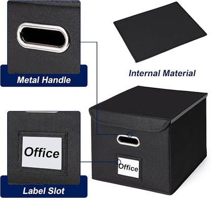 CADONO File Organizer Box with Lid, Large Hanging File Folder Organizer with - Image 4