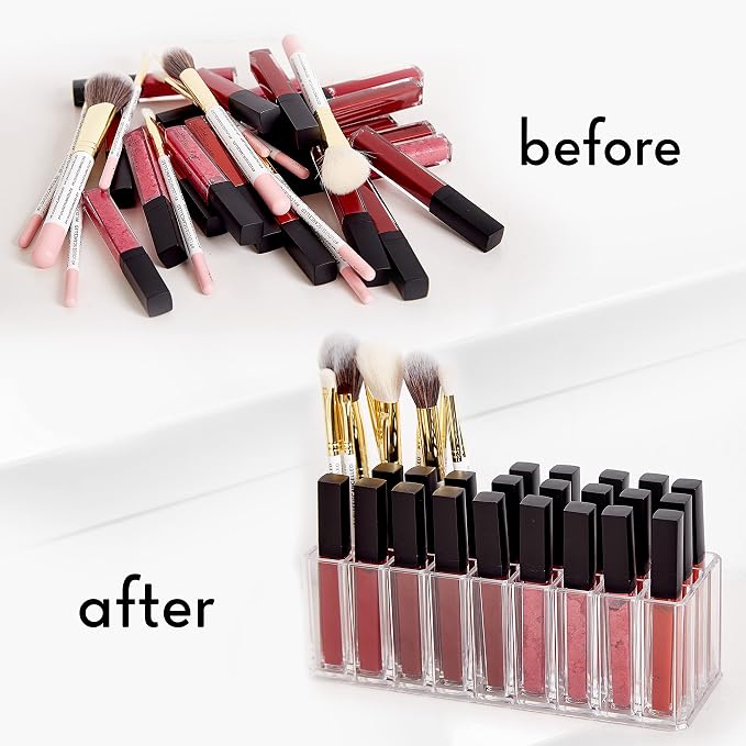 FAJ Eyeshadow Palette Lipgloss Organizers, Acrylic Makeup Holder - Image 2
