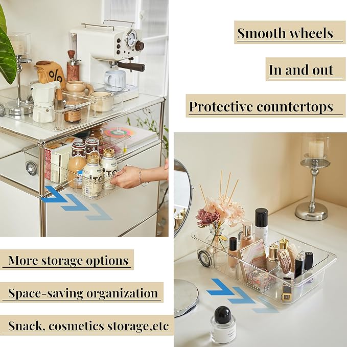 Attelite RollOut Refrigerator Drawer Organizer and Storage Clear Design - Image 6