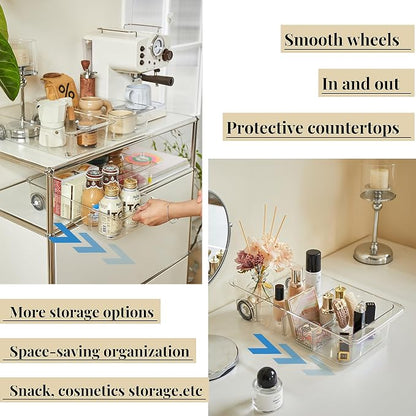 Attelite RollOut Refrigerator Drawer Organizer and Storage Clear Design - Image 6