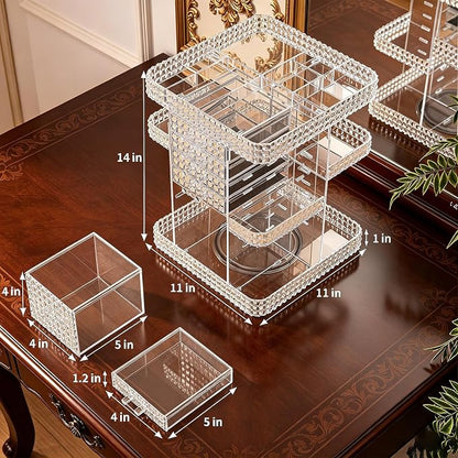 360 Rotating Makeup Organizer for Vanity, Large Skin Care Organizer - Image 3
