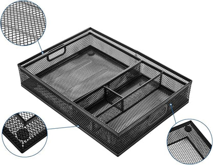 Noamus 3 Pack Office Drawer Organizer, Desk Drawer Divider Tray, Metal Mesh - Image 7