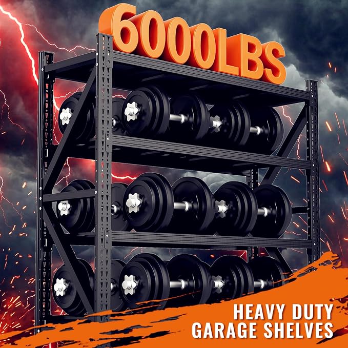 6000LBS 4 Tier Garage Storage Shelves, Heavy Duty Adjustable Storage Rack - Image 7