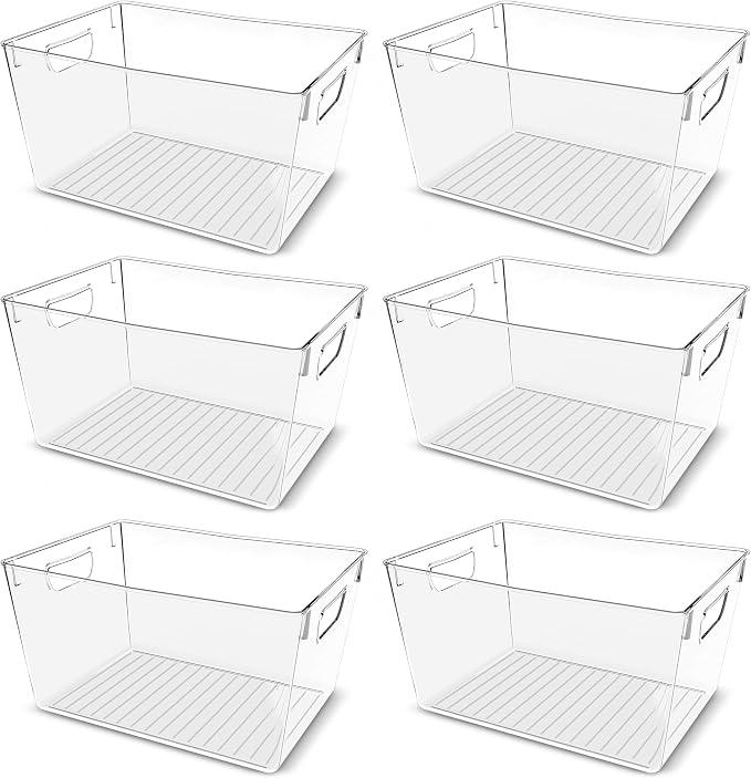 Utopia Kitchen Clear Pantry Organizers and Storage Bins 6 Pack, Large Clear by UTOPIAKITCHEN