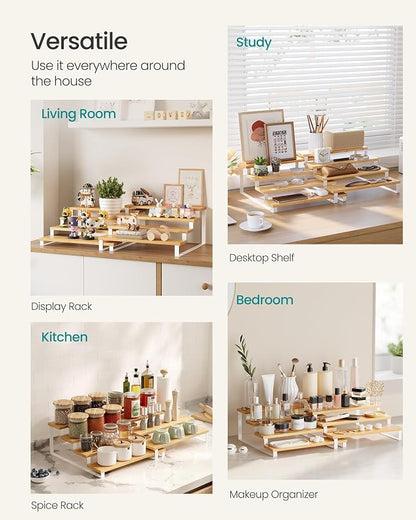 SONGMICS Display Risers, 4-Tier Cupcake Stand Holder, Spice Rack, Shelf Risers - Image 5