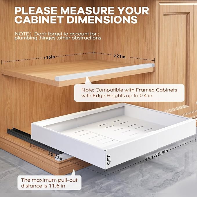 Seinloes 2 Pack Pull Out Cabinet Organizer - Image 7