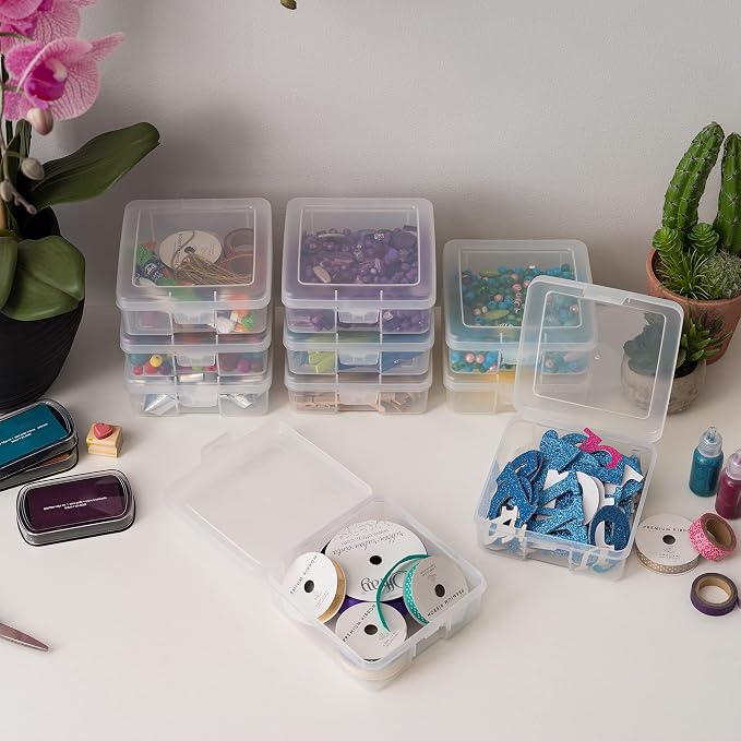 IRIS USA Pencil Case Boxes, |Made in USA|, Plastic Bead Organizing Containers - Image 3
