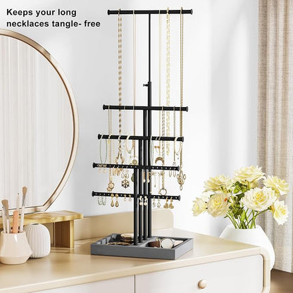 Love-KANKEI Jewelry Organizer Stand, 5 Tier Large Necklace Holder - Image 3