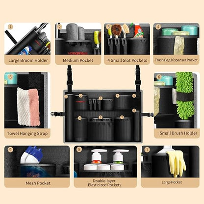 Hongmed Trash Can Caddy Bag: 1680D Fabric Heavy-Duty Cleaning Caddy - Image 5