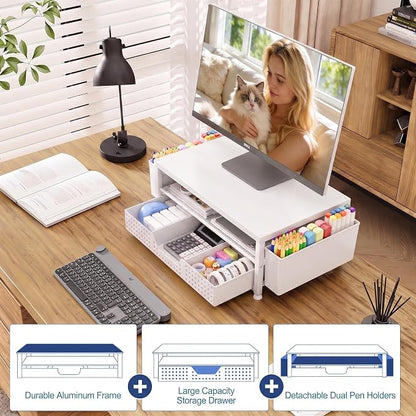 OPNICE Desk Organizers and Accessories, 2-Tier Computer Monitor Stand Riser - Image 6