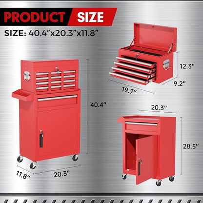 INTERGREAT Tool Chest, 5 Drawers Rolling Tool Chest - Image 3